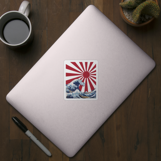 Great Wave off Kanagawa Rising Sun by Roufxis